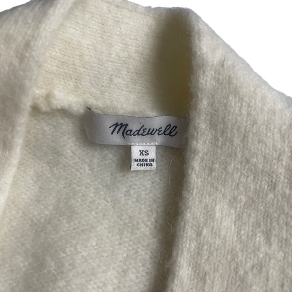 Madewell  XS  Button Cardigan Sweater Tan Ivory and Gray Pockets - Picture 2 of 5
